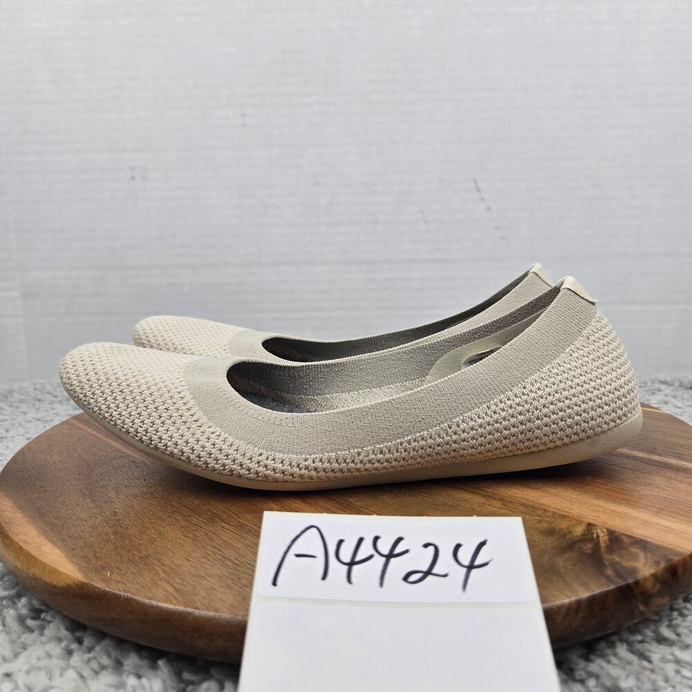 Allbirds Womens 8.5 Tree Breezer Warm White Knit Slip Round Toe Ballet Flats